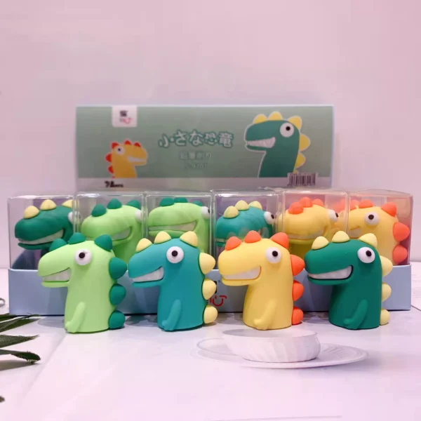 Apontador de lápis Face Dinossauro Kawaii