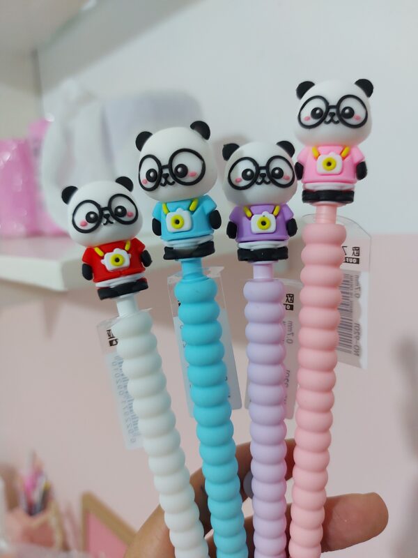 Lapiseira kawaii panda de óculos 0.7mm