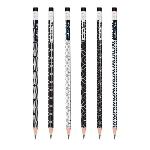 Lápis Preto HB N° 2 Love Black and White - Molin