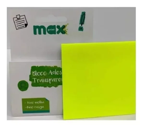 Bloco Adesivo Transparente Maxprint