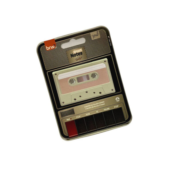 Bloco Adesivo - BRW - Smart Notes Vintage Toca-Fita 30 Fls