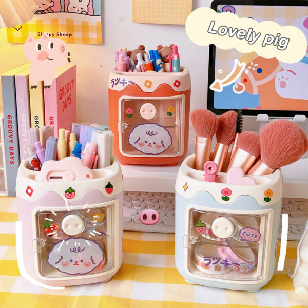 Porta Caneta e Organizador Mini geladeira Kawaii