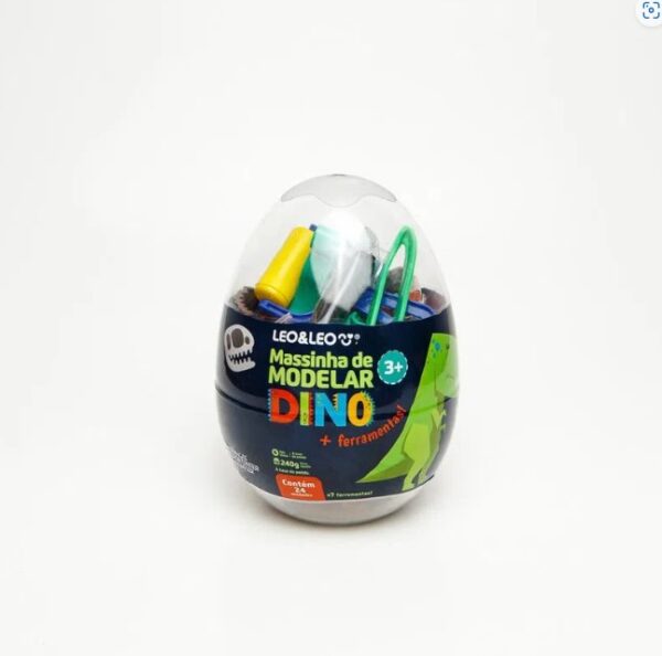 Kit massa de modelar ovo dino - 24 cores mais 7 moldes leoeleo