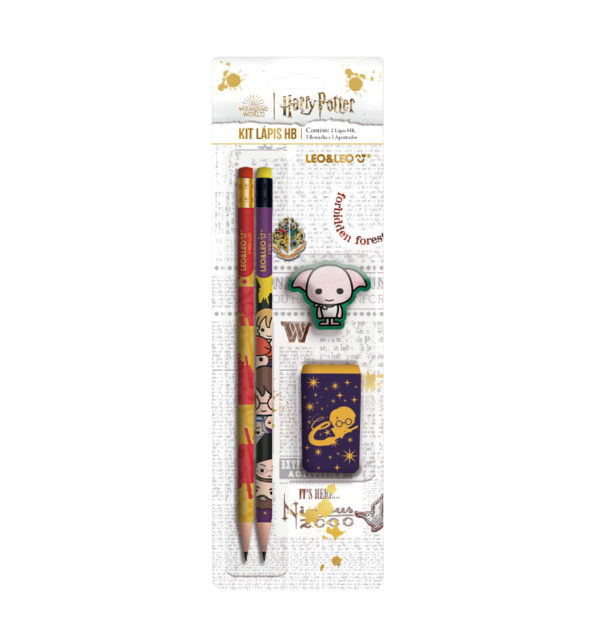 Kit Lápis Hb Harry Potter 2 Lápis/Apontador/Borracha