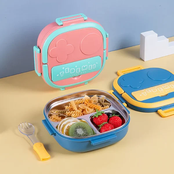 Lancheira Marmita Térmica Infantil Aço Inox Com Divisoria