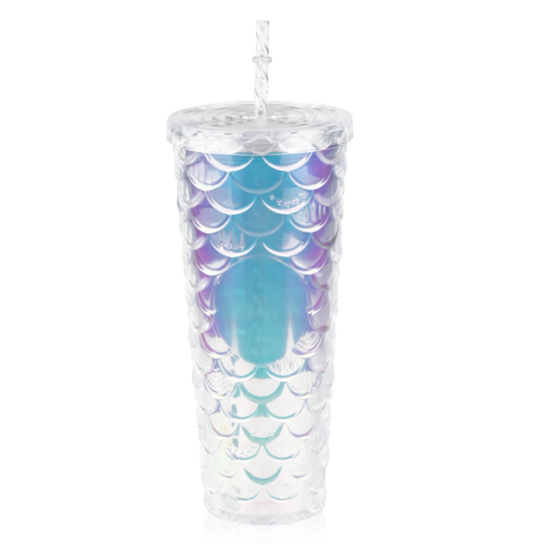 Copo com Canudo Sereia - 710ml