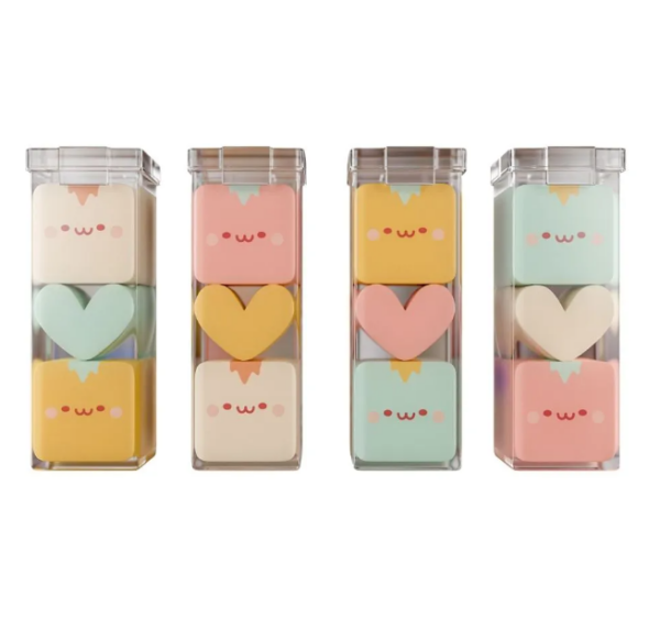Mini Borracha em Cubinhos e Corações kit com 3 unidades - CIS