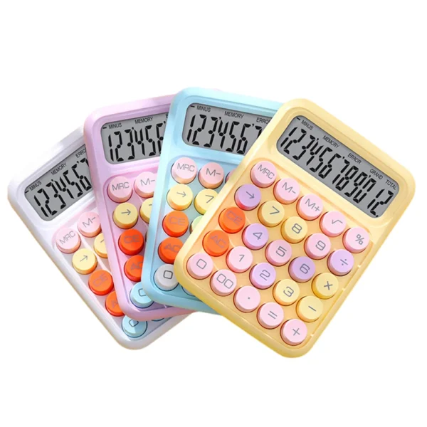 Calculadora Estilo Retrô 12 Números Colorida Fofa Kawaii