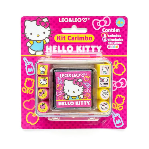 Kit Carimbo Hello Kitty – Maleta c/ 8 Carimbos + 1 Almofada LeoeLeo Leonora