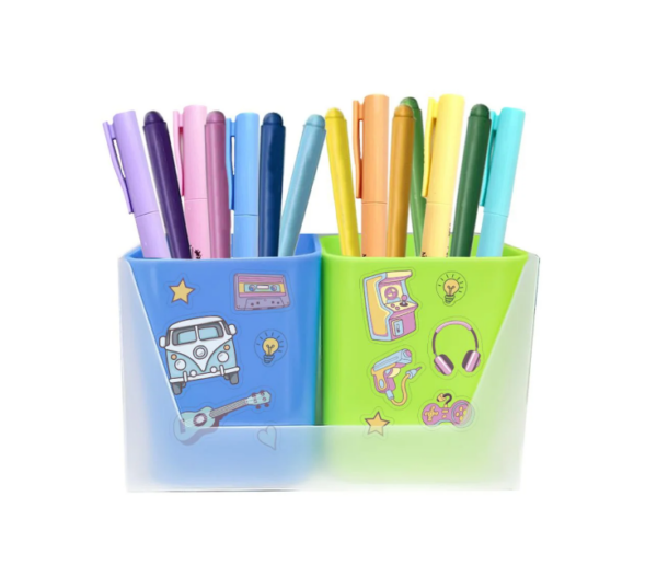 Kit Duo Porta Objetos Full Color Azul e Verde Dello