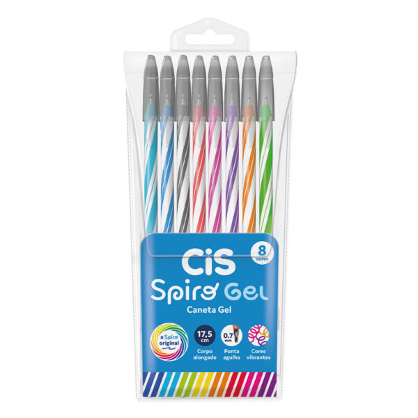 Caneta Esferográfica Spiro Gel c/8 cores CiS