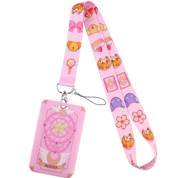 Porta Crachá Cartão Identificação com Cordão Sakura - Unidade