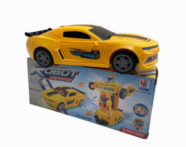 Carro Transformer Vira Robô Automático c/ Som e Luz