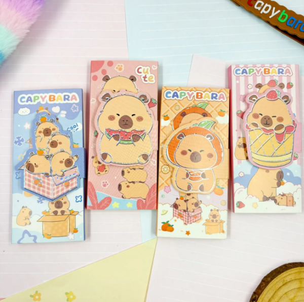 Caderninho Notas Adesivas c/ Velcro Capivara
