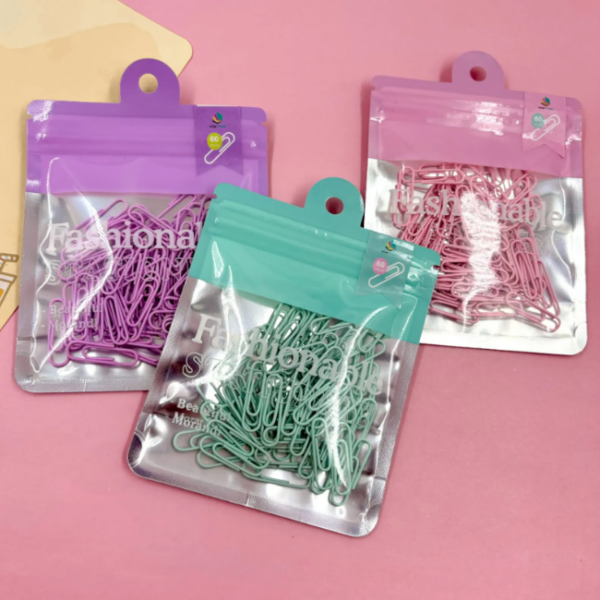 Kit Clips Metal Cores Pasteis 28mm - Pacote 60 Und