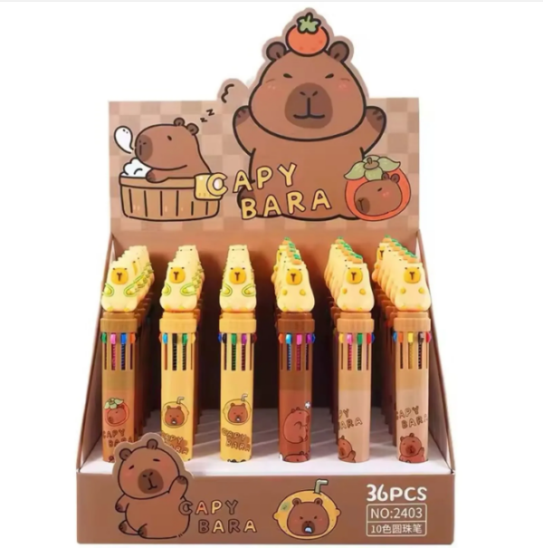 Caneta  Capivara 10 Cores