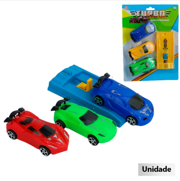 Carrinho com Lançador 4 Peças Turbo