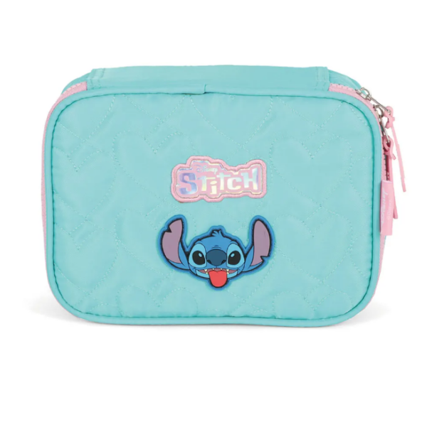 Estojo Baú Box Stitch Turquesa Luxcel