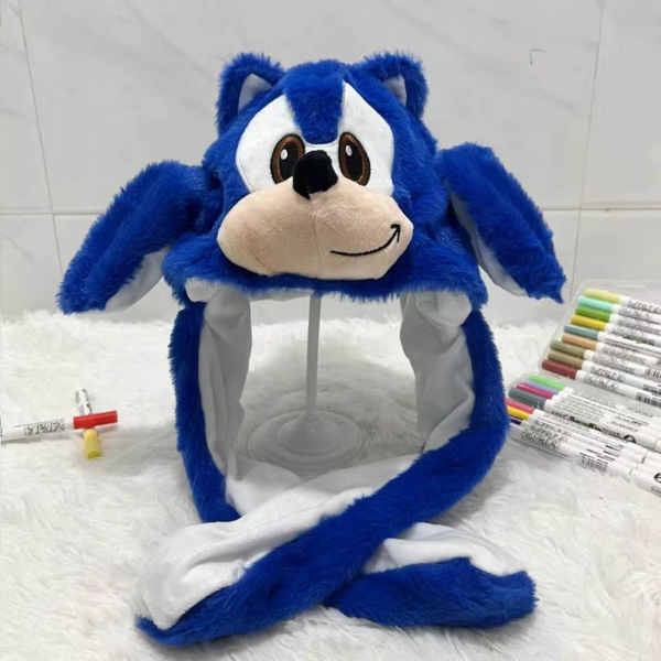 Touca de Pelúcia Anime Levanta Orelhas Sonic