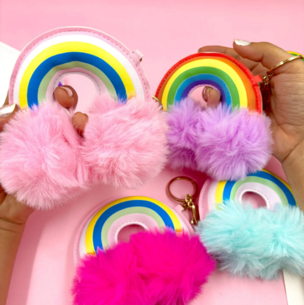 Chaveiro Pompom Arco íris