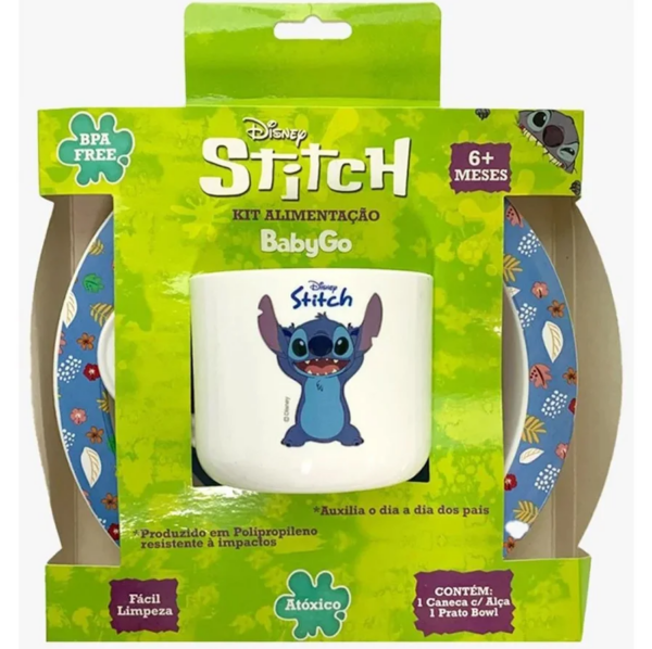 Kit Alimentação Stitch - Prato e Caneca