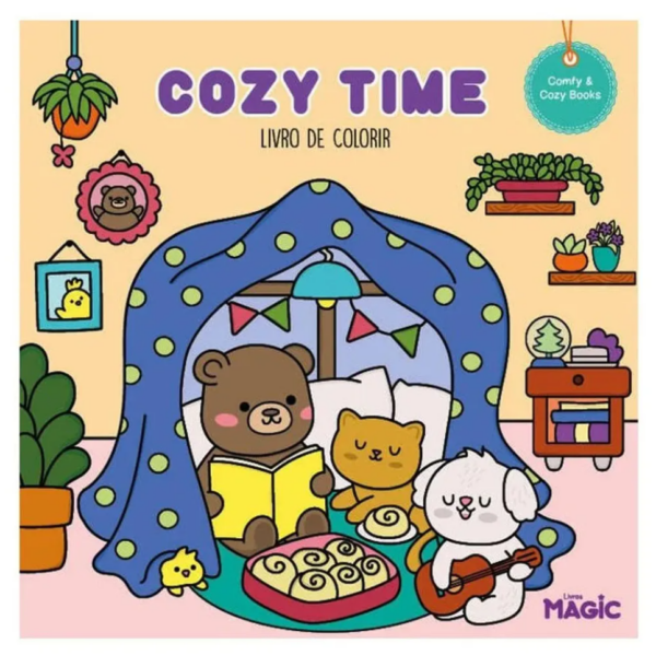 Livro de colorir comfy cozy time 48pgs - Magic Kids