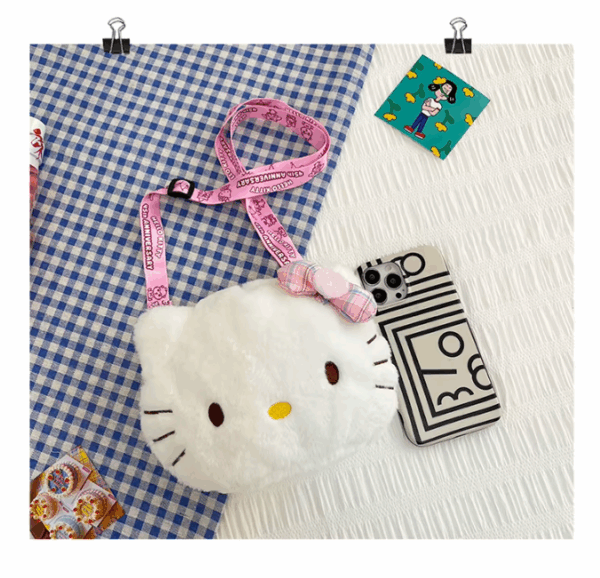 Bolsa de pelúcia De Ombro Rostinho Hello Kitty Sanrio
