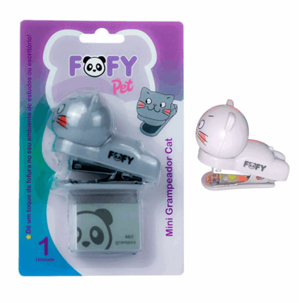 Mini Grampeador Cat + cx grampo - FOFY