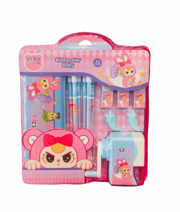 Kit Escolar Baby Grande Rosa – Fofy