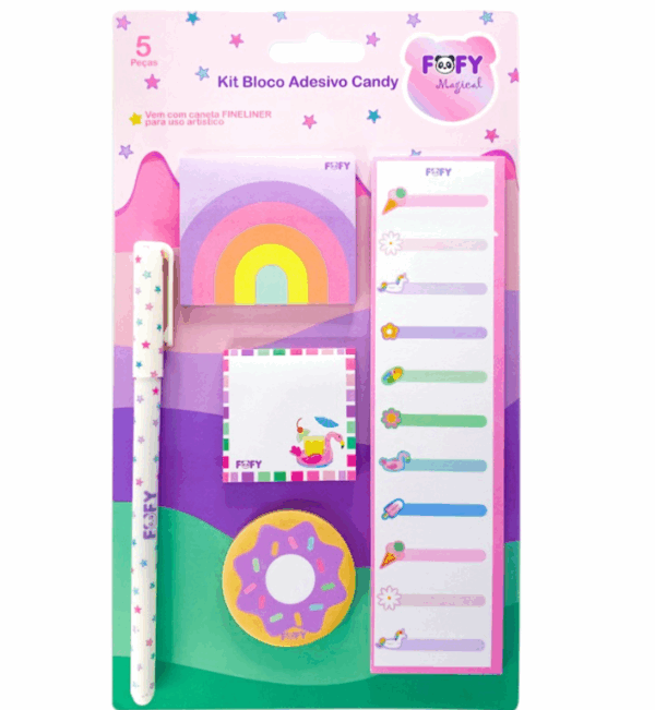 Kit Bloco Adesivo Candy Fofy