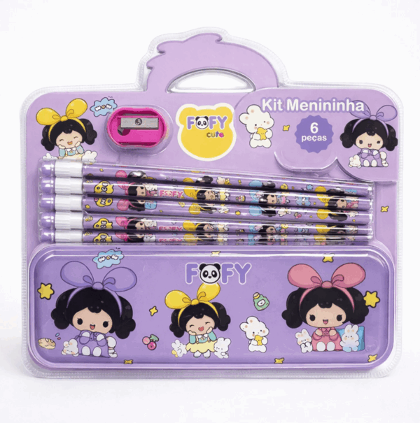 Kit Escolar Menininha 6 Peças - FOFY