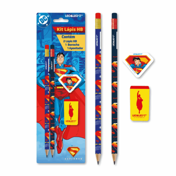 Kit Escolar Superman 4 Peças
